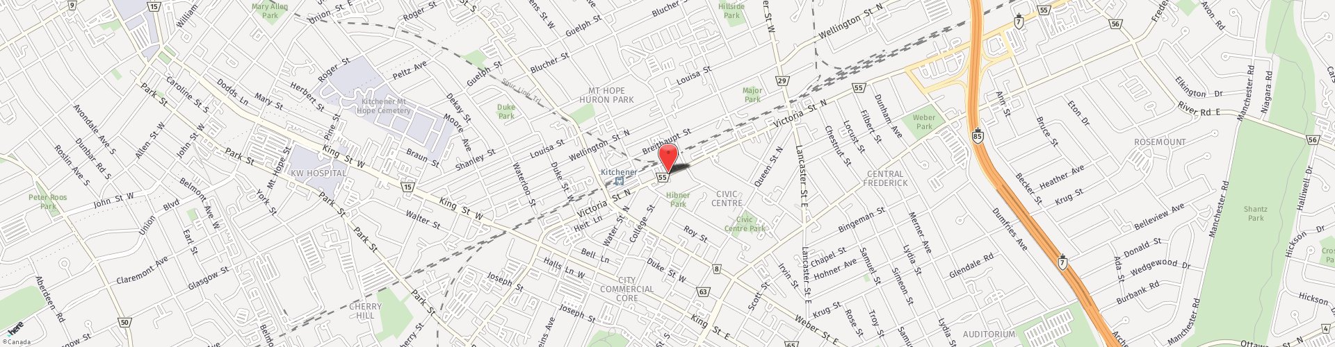 Location Map: 177 Victoria Street North Kitchener, ON N2H 5C5